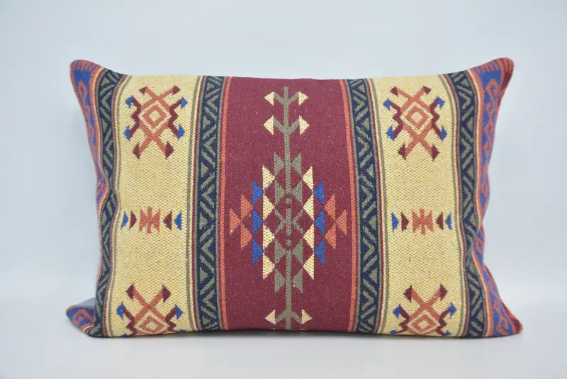 Pillow Sham, Pillow for Sofa, Office Chair Pillow Sham, 20x28 Red Pillow Case, Farmhouse Pillow Case, Kilim Pillow Cover, Ethnical Kilim Rug Pillow - 1