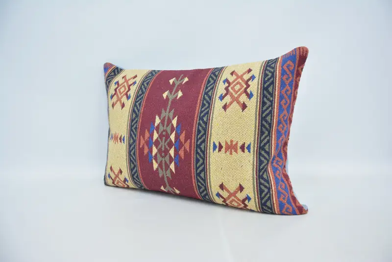 Pillow Sham, Pillow for Sofa, Office Chair Pillow Sham, 20x28 Red Pillow Case, Farmhouse Pillow Case, Kilim Pillow Cover, Ethnical Kilim Rug Pillow - 4