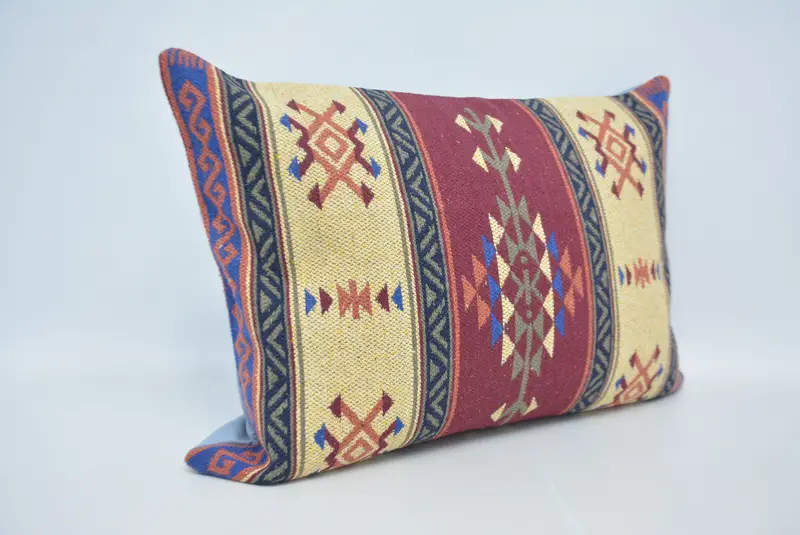 Pillow Sham, Pillow for Sofa, Office Chair Pillow Sham, 20x28 Red Pillow Case, Farmhouse Pillow Case, Kilim Pillow Cover, Ethnical Kilim Rug Pillow - 3