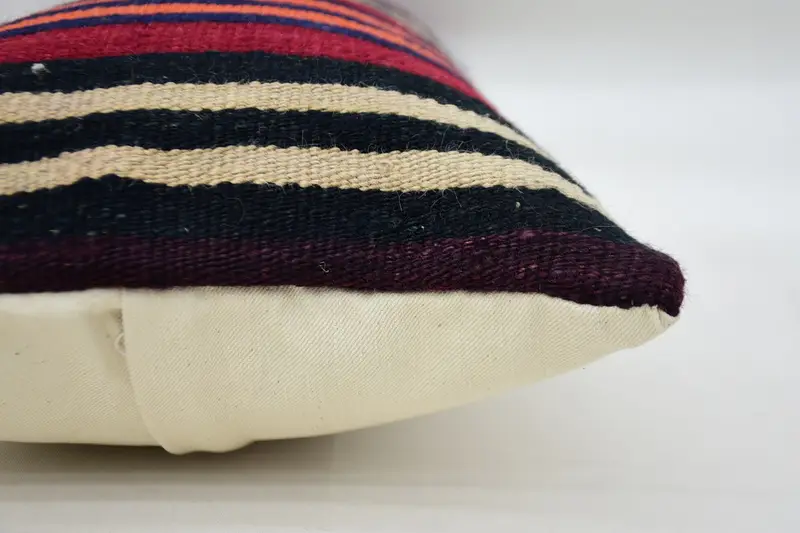 Pillow Case, Turkish Rugs Pillow Case, Boho Pillow Sham Cover, Traditional Cushion Cover, 12x24 Orange Cushion, Pillow for Couch, Kilim Pillow - 5