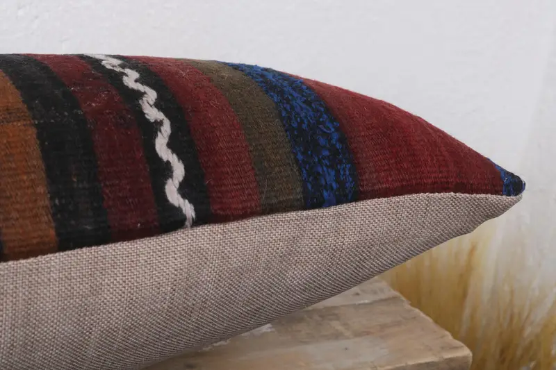 Interior Designer Pillow, Colorful Pillow Cover, 12x20 Brown Cushion Cover, Home Decor Pillow, Vintage Pillow, Colorful Pillow Sham, Pillow Sham - 6