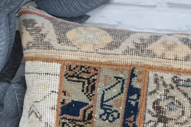 16x24 Beige Cushion Case, Pillow, Farmhouse Pillow Cover, Office Chair Cushion Case, Handmade Kilim Cushion, Vintage Kilim Pillow, Gift Pillow - 2