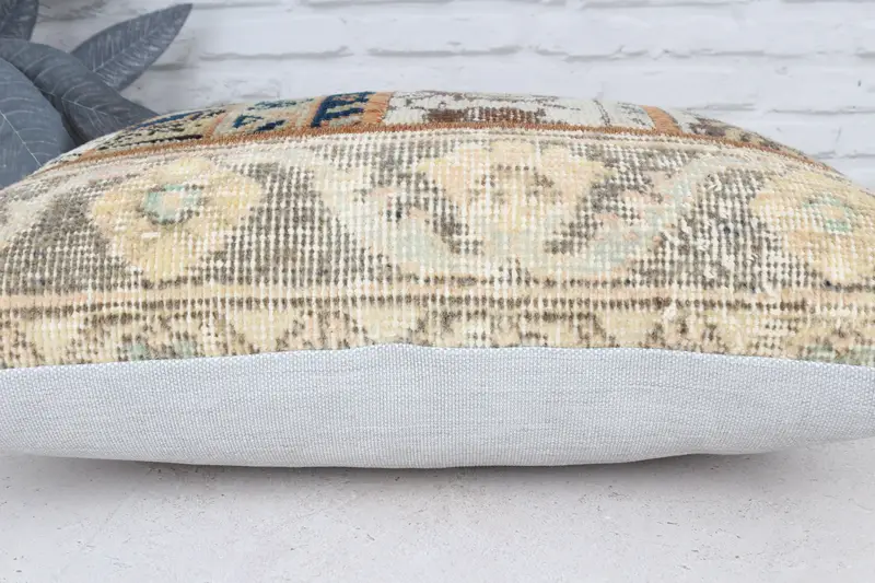 16x24 Beige Cushion Case, Pillow, Farmhouse Pillow Cover, Office Chair Cushion Case, Handmade Kilim Cushion, Vintage Kilim Pillow, Gift Pillow - 5