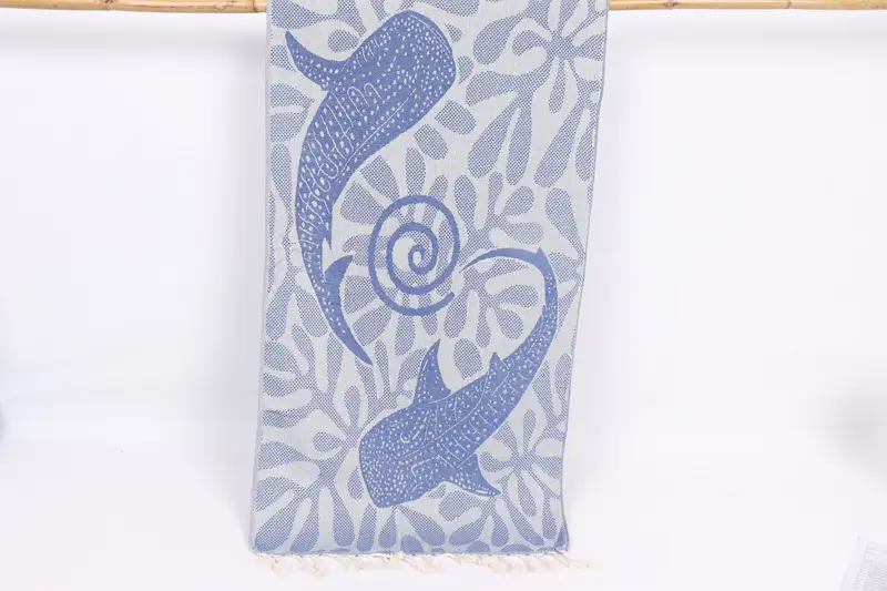 Personalized Gift, Personalized Hand Towel, Bridesmaid Gift, 40x18 Cotton Whale Design Towel, Turkish Towel Hand Towel, Valentines Day Gift - 1