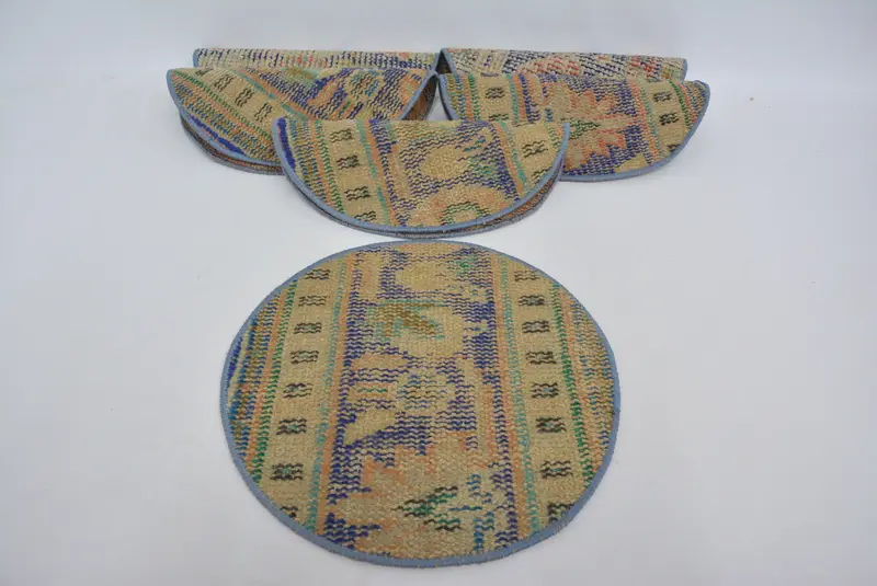 ボヘミアン ブルー & ベージュ プレースマット、幅 35 インチ、スチームパンク スタイル