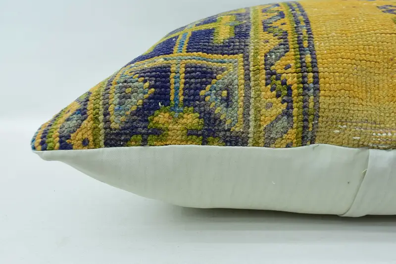 28x28 Blue Pillow Sham, Vintage Kilim Throw Pillow, Boho Pillow, Cushion, Pillow for Couch, Morroccon Kilim Cushion Cushion Cover - 5