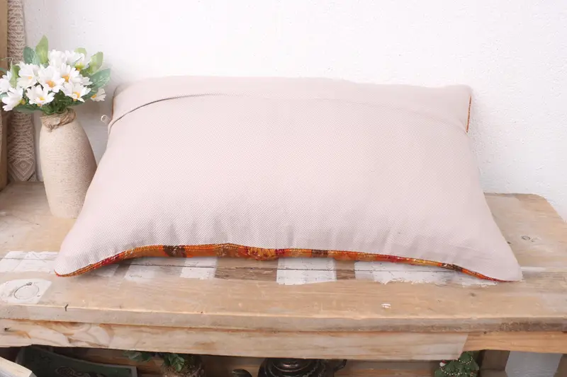 Home Decor Pillow, Turkish Kilim Pillow, 12x20 Orange Cushion Case, Pet Cushion Cover, Cushion Case, Gift Pillow, Indoor Pillow Sham - 7