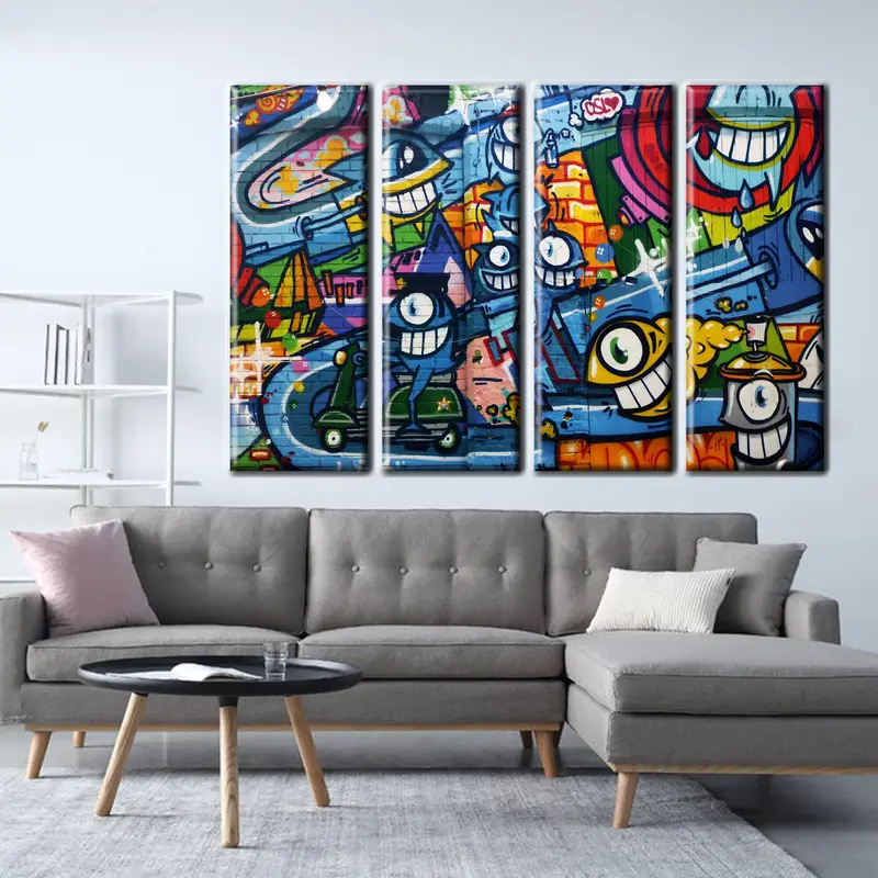 Banksy Canvas Decor, Wall Art Canvas, Colorful Canvas Print, Graffiti Wall Art, Banksy Canvas Painting, Street Wall Art, Surrealism Graffiti - 3
