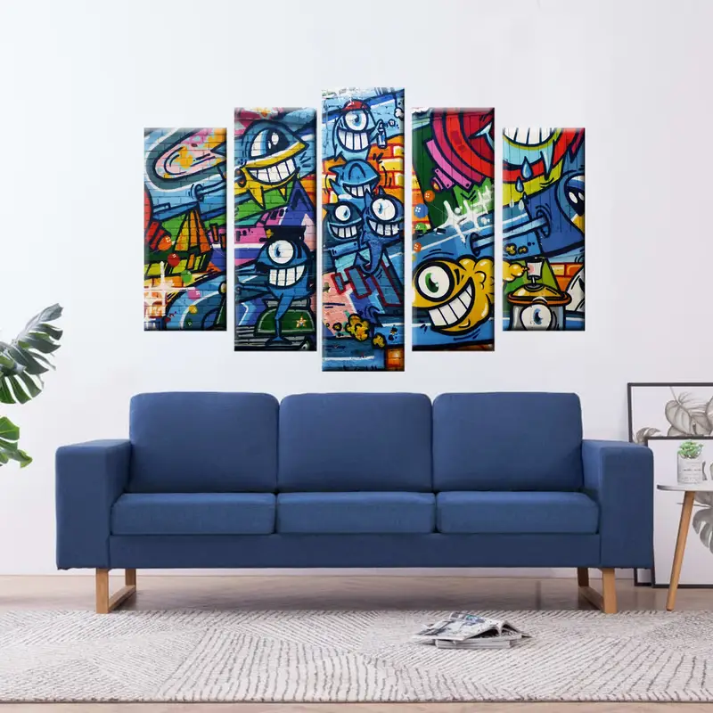 Banksy Canvas Decor, Wall Art Canvas, Colorful Canvas Print, Graffiti Wall Art, Banksy Canvas Painting, Street Wall Art, Surrealism Graffiti - 5