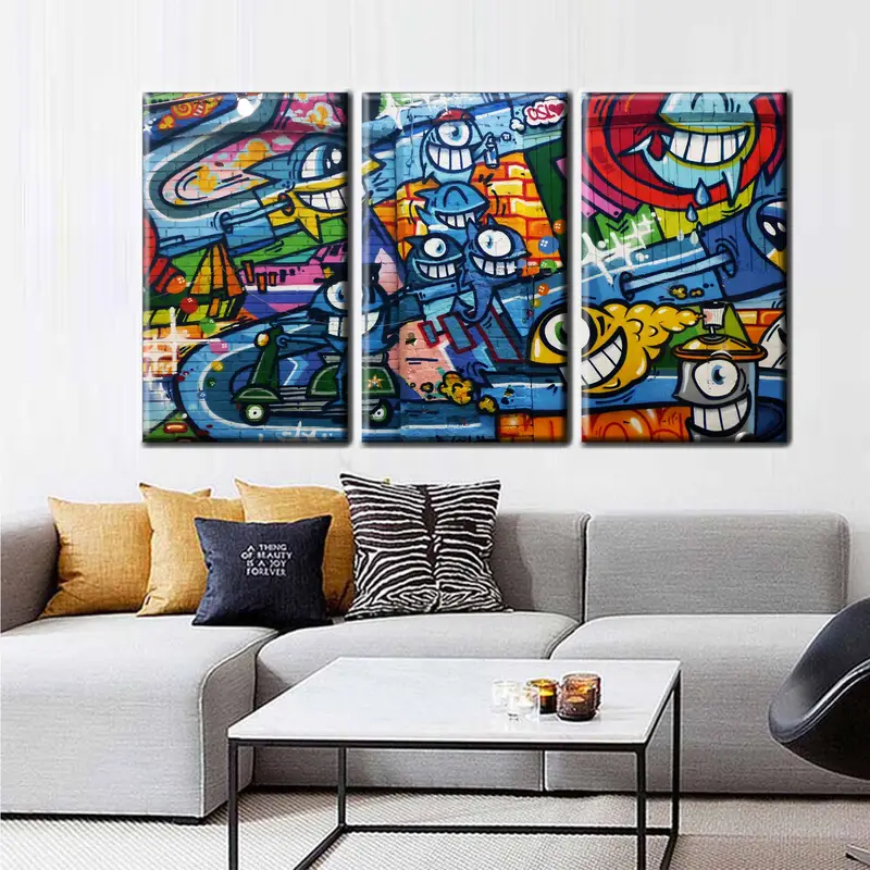 Banksy Canvas Decor, Wall Art Canvas, Colorful Canvas Print, Graffiti Wall Art, Banksy Canvas Painting, Street Wall Art, Surrealism Graffiti - 2