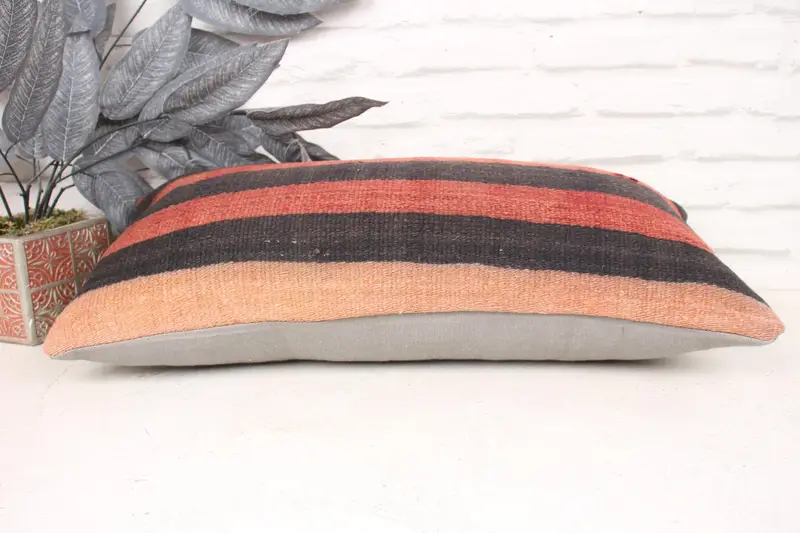 Kilim Pillow Cover, Kilim Pillow, Customized Pillow, Pillow Sham, Boho Pillow, Turkish Bench Cushion Case, 12x24 Red Pillow Case - 5