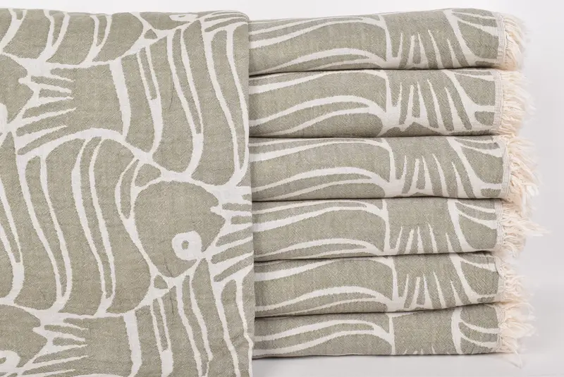 Customized Turkish Blanket, Personalized Blanket, 70x60 Cotton Fish Design Towel, Bridesmaid Gifts, Wedding Shower Gift, Turkish Blanket - 2