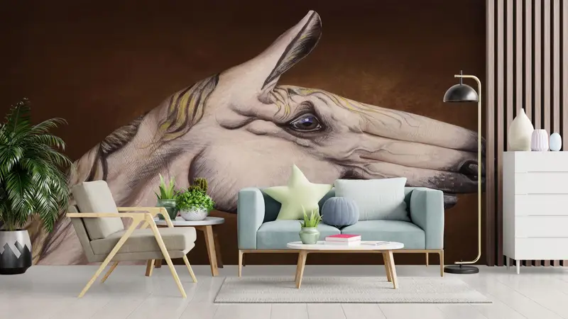 Surreal Wall Art, Modern Wall Print, Abstract Horse Paper Craft, Surreal Horse Wall Art, Custom Wall Paper, Wallpaper Peel And Stick, - 6