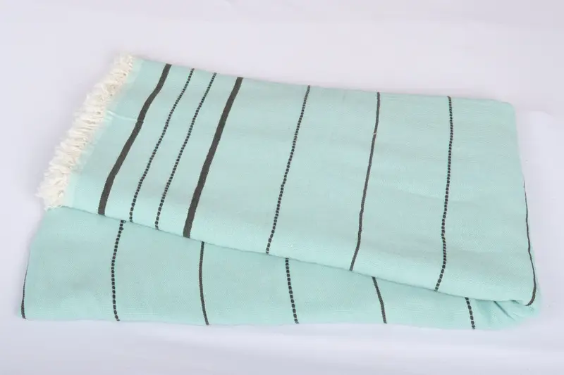 Christmas Tablecloth, Monogram Beach Blanket, Decorative Blanket, Custom Gifts, Monogram Blanket, 100x80 Cotton Striped Towel, Woven Blanket - 6