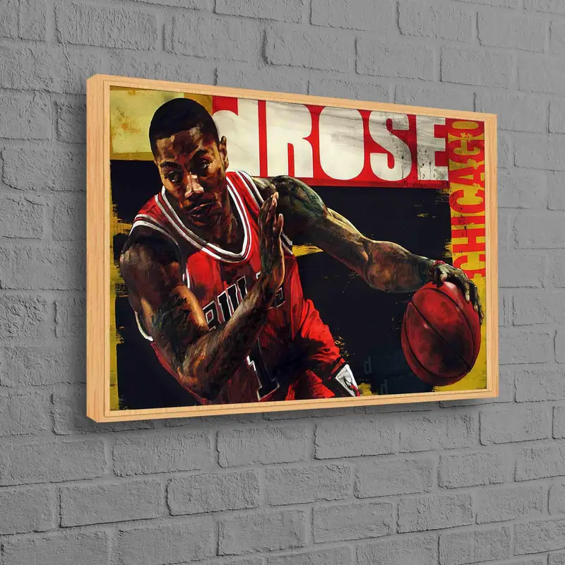 デリック・ローズ バスケットボール レジェンド プリント キャンバス - ホームデコレーション アート