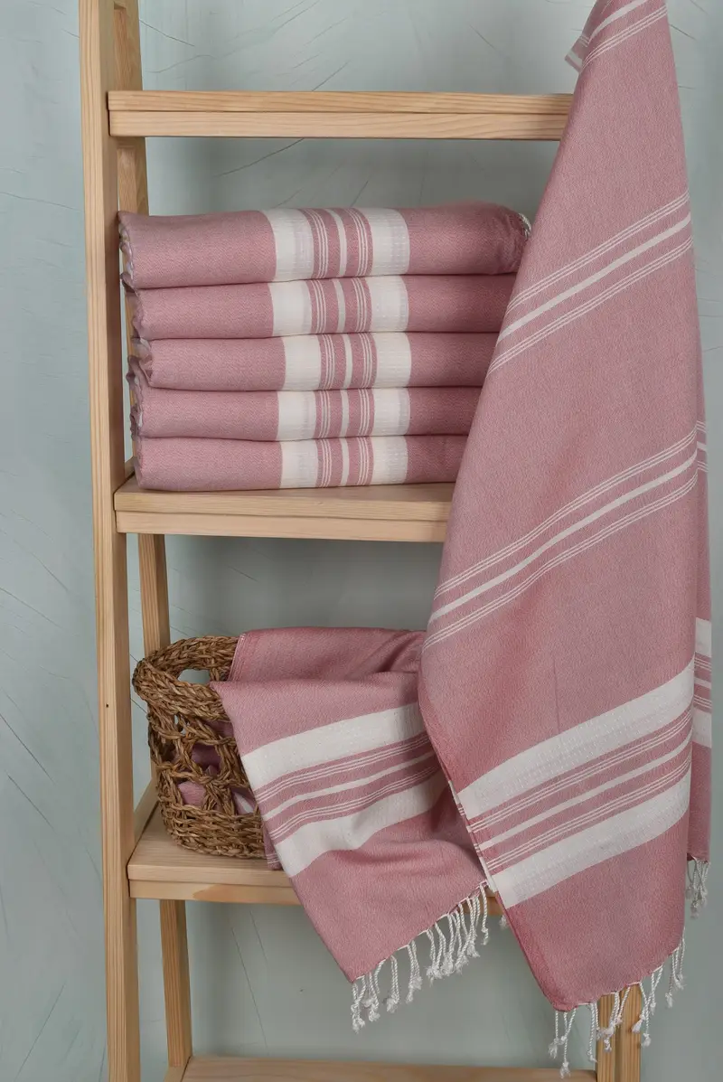 Absorbent Turkish peshtemal towel for beach use, Summer Gift, Absorbent Turkish towel, Grandma Gift, Quick-dry towel, 60x38 Cotton Striped Towel - 3