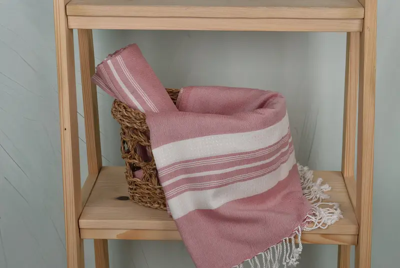 Absorbent Turkish peshtemal towel for beach use, Summer Gift, Absorbent Turkish towel, Grandma Gift, Quick-dry towel, 60x38 Cotton Striped Towel - 4