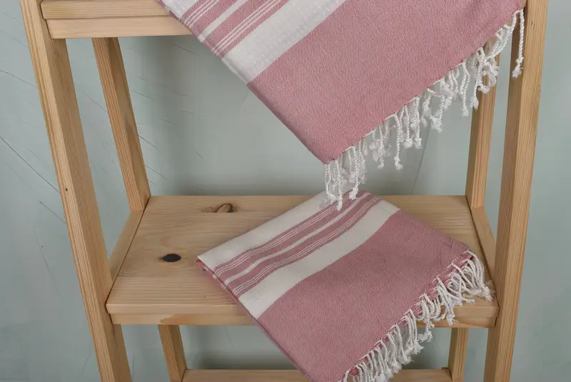 Absorbent Turkish peshtemal towel for beach use, Summer Gift, Absorbent Turkish towel, Grandma Gift, Quick-dry towel, 60x38 Cotton Striped Towel - 5