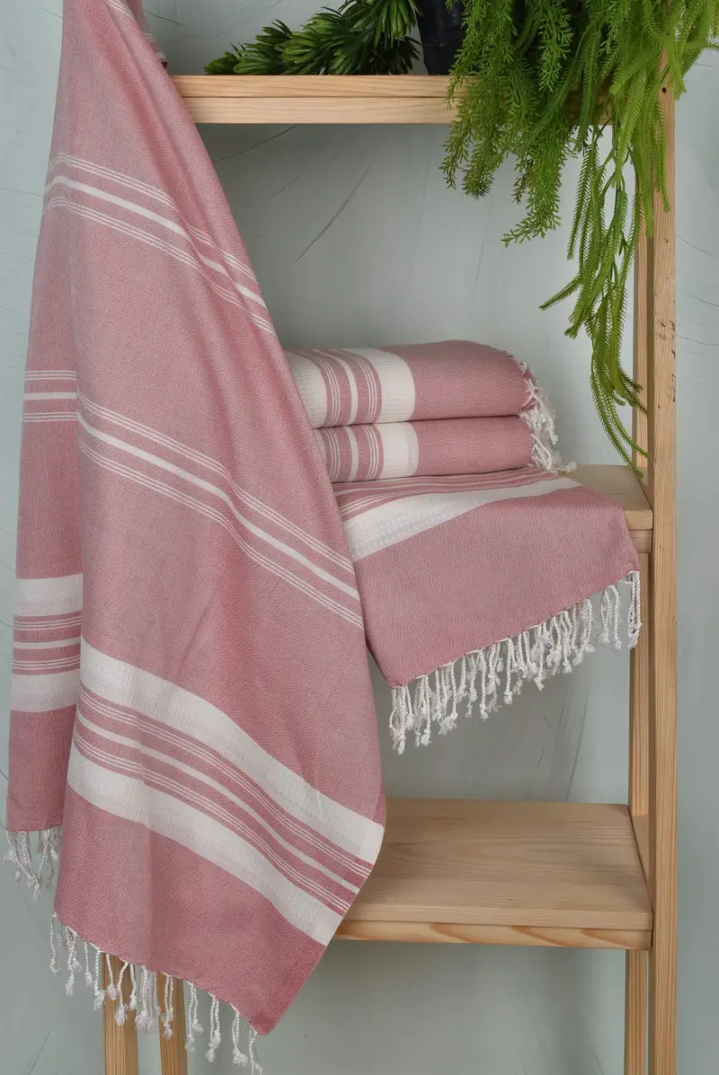 Absorbent Turkish peshtemal towel for beach use, Summer Gift, Absorbent Turkish towel, Grandma Gift, Quick-dry towel, 60x38 Cotton Striped Towel - 6