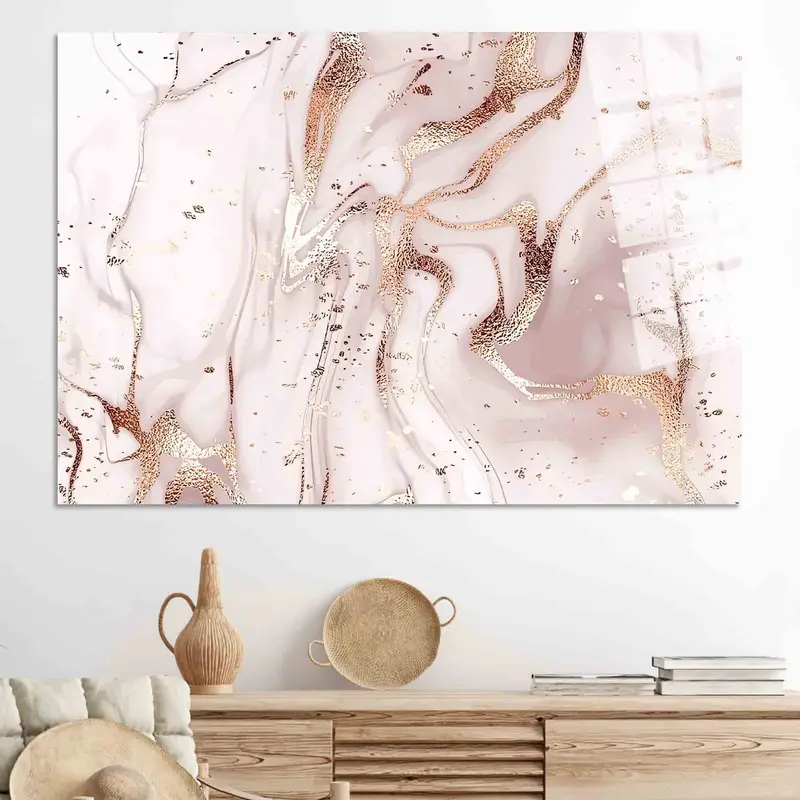 黄金の大理石のきらめく高級キャンバス: エレガントなプリントアート