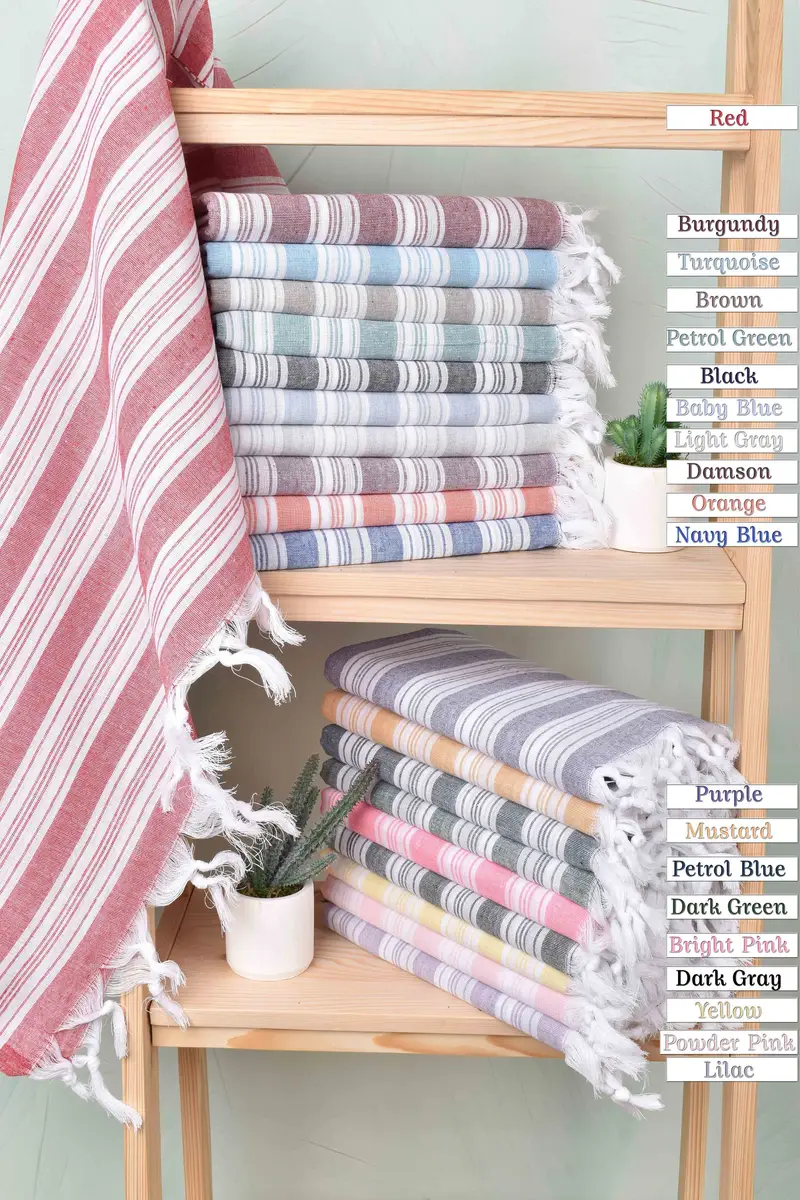 70x40 Cotton Striped Towel, Absorbent towel, Bachelorette Beach Towel, Lightweight Turkish towel, Mother Of The Groom Gift, Best Beach Towel - 2