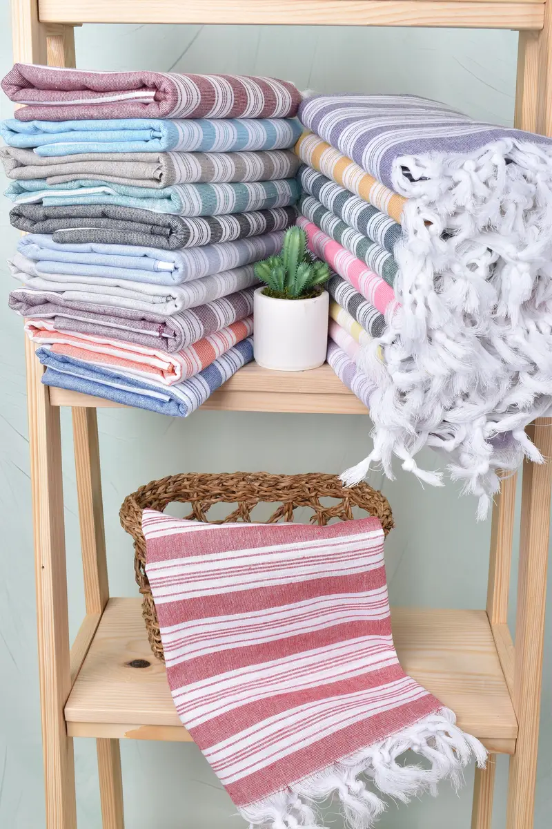 70x40 Cotton Striped Towel, Absorbent towel, Bachelorette Beach Towel, Lightweight Turkish towel, Mother Of The Groom Gift, Best Beach Towel - 5