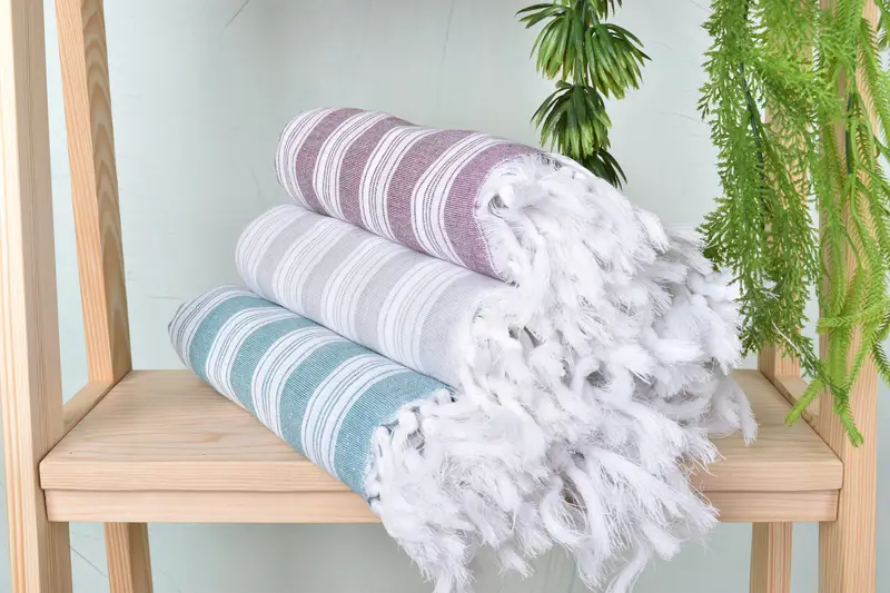 70x40 Cotton Striped Towel, Absorbent towel, Bachelorette Beach Towel, Lightweight Turkish towel, Mother Of The Groom Gift, Best Beach Towel - 6