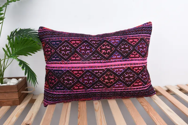 Interior Designer Pillow, 20x28 Purple Cushion, Kilim Pillow Cover, Natural Pillow Sham, Pillow for Couch, Farmhouse Pillow Sham, Pillow Sham - 1