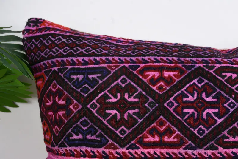 Interior Designer Pillow, 20x28 Purple Cushion, Kilim Pillow Cover, Natural Pillow Sham, Pillow for Couch, Farmhouse Pillow Sham, Pillow Sham - 2