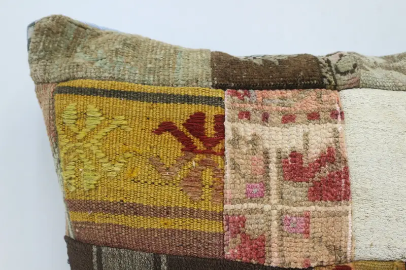 Pillow, 16x24 Beige Pillow, Vintage Kilim Pillow, Authentic Pillow Case, Home Decor Pillow, Vintage Pillow, Natural Cushion, Nomadic Cushion - 2