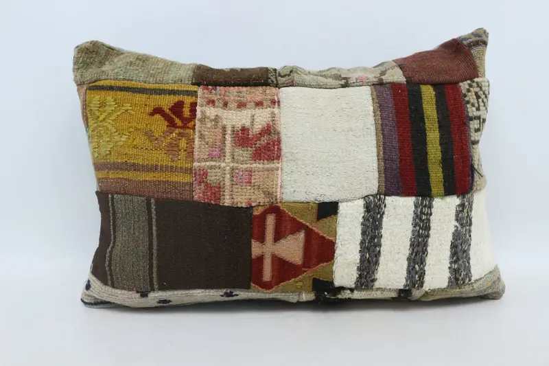 Pillow, 16x24 Beige Pillow, Vintage Kilim Pillow, Authentic Pillow Case, Home Decor Pillow, Vintage Pillow, Natural Cushion, Nomadic Cushion - 1