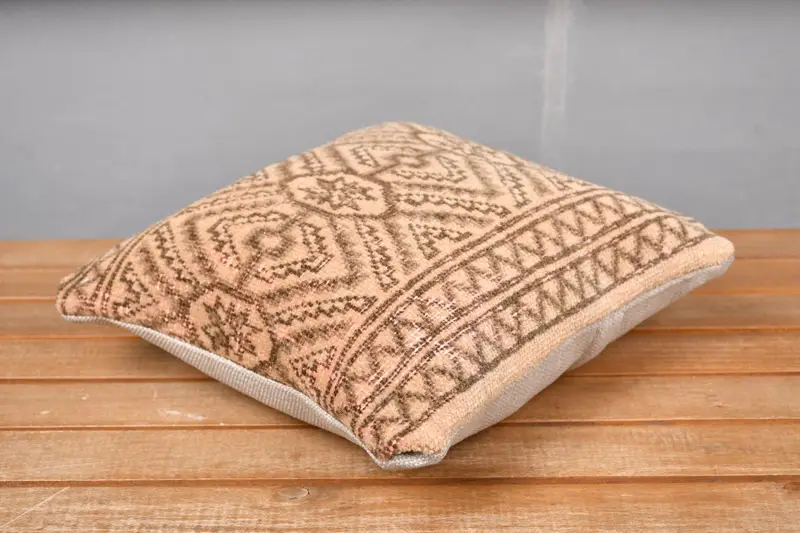 Pastel Cushion Cover, Vintage Pillow, Kilim Pillow, Cushion Cover, Nautical Throw Pillow, Antique Pillows, 12x12 Beige Pillow Cover - 4