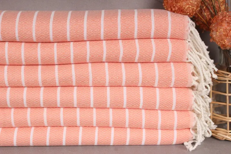 Quick-dry peshtemal, Wedding Anniversary Gift, 70x40 Cotton Striped Towel, Xmas Gifts, Wedding Gift, Quick-Dry Beach Towel, Organic Cotton Towel - 2