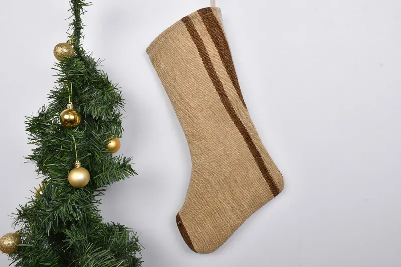 Patrón de adornos navideños, calcetín navideño de 7 pulgadas de ancho