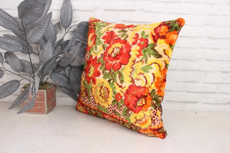 Outdoor Cushion, Pillow Cover, Turkish Rugs Pillow Case, Kilim Cushion Sham, Pillow for Couch, 18x18 Red Cushion Case, Boho Pillow - 4