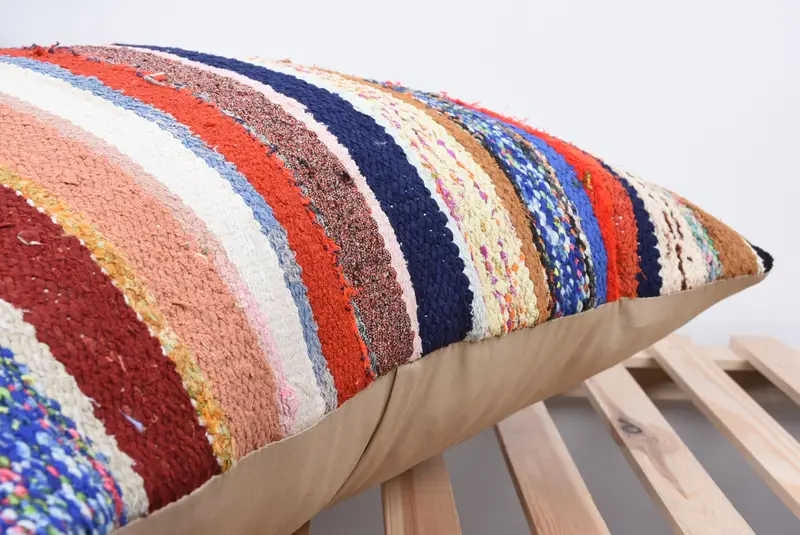 Cubierta de almohada anatoliana, cojín blanco 24x24, cubierta simulada de almohada boho, cubierta de almohada, almohada de kilim turco, almohada de sillón, almohadas antiguas - 7