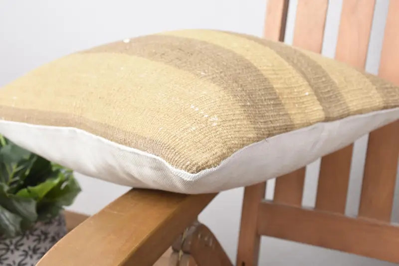 Vintage Pillow, Outdoor Bolster Pillow Cover, Pillow Cover, 14x14 Beige Pillow Sham, Bolster Pillow, Interior Designer Pillow, Turkish Pillow - 6