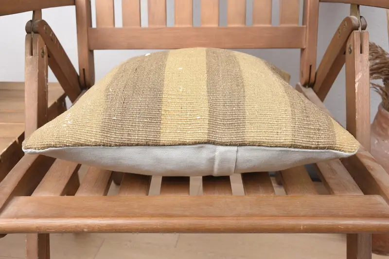 Vintage Pillow, Outdoor Bolster Pillow Cover, Pillow Cover, 14x14 Beige Pillow Sham, Bolster Pillow, Interior Designer Pillow, Turkish Pillow - 5