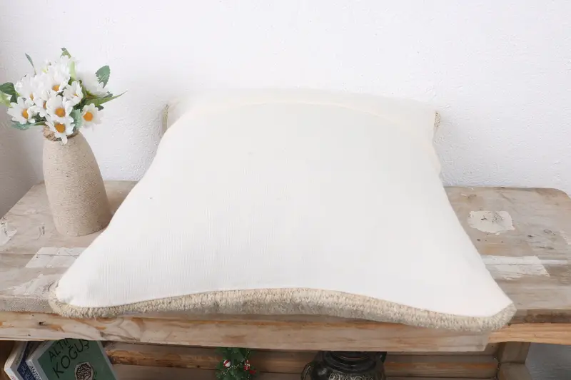 Pillow Sham, Handmade Kilim Cushion, Vintage Pillow, Car Pillow Cover, Pillow for Sofa, Outdoor Bolster Cushion Cover, 16x16 White Cushion Case - 7