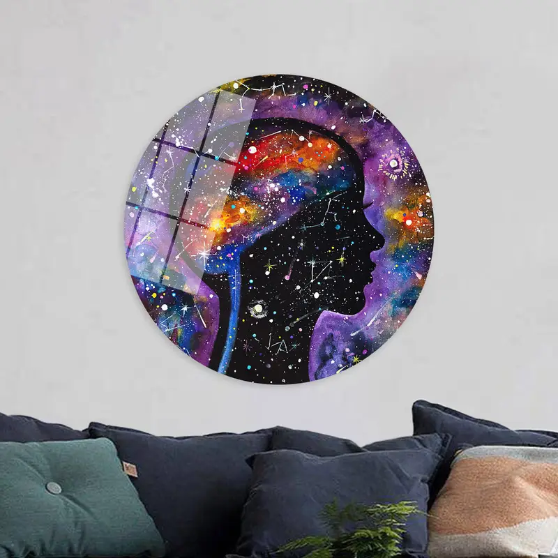 Contemporary Canvas: Abstract Woman in Cosmic Universe