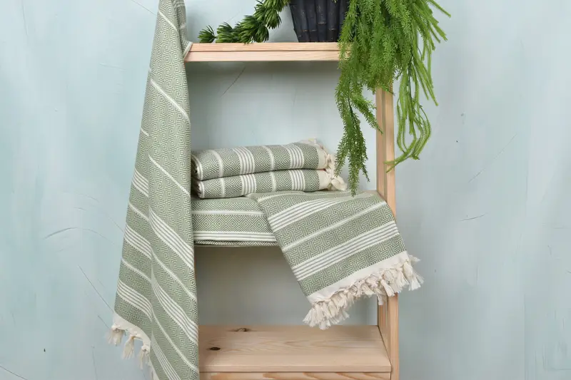 Christmas Gift, Luxury Turkish peshtemal beach towel, Cotton towel, 70x38 Cotton Diamond Towel, Large Turkish Towel, Lightweight Turkish towel - 6