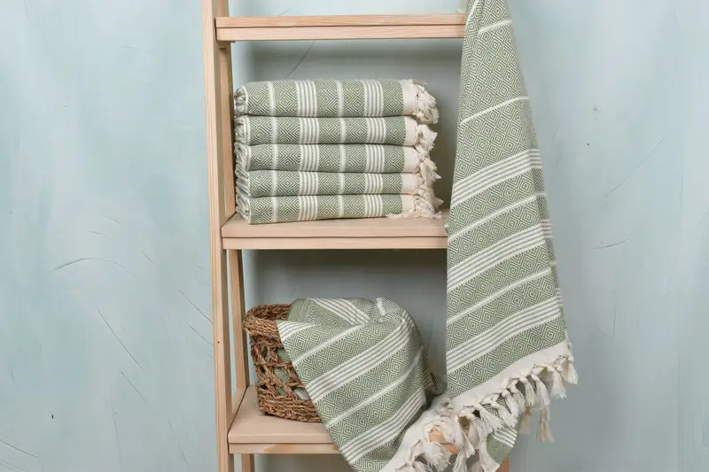 Christmas Gift, Luxury Turkish peshtemal beach towel, Cotton towel, 70x38 Cotton Diamond Towel, Large Turkish Towel, Lightweight Turkish towel - 3
