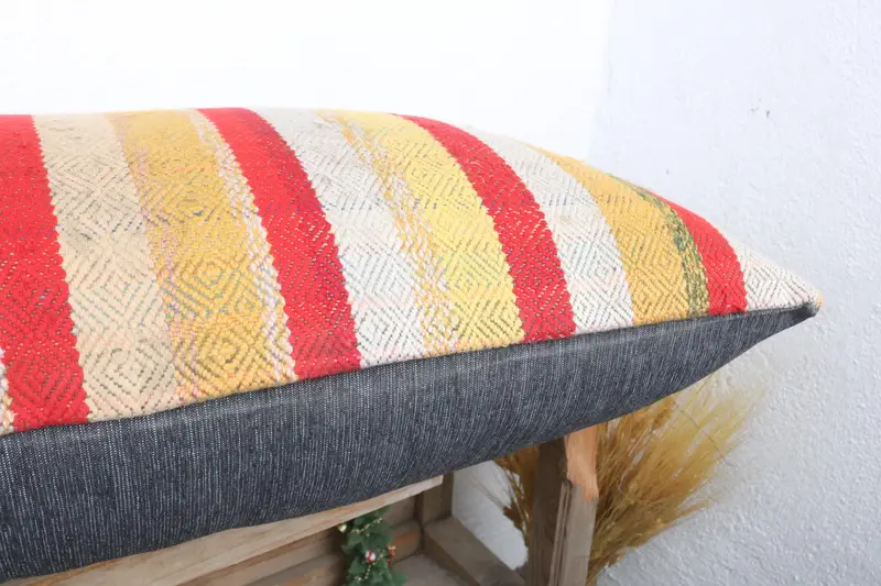 Pillow Case, Home Decor Pillow, Christmas Cushion, Neutral Pillow Sham, Kilim Cushion Sham, Boho Pillow Sham Cover, 16x36 White Pillow - 6