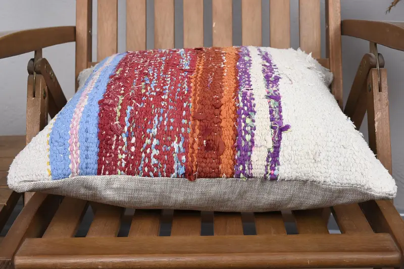 Cotton Pillow Sham, Antique Pillows, Cushion Cover, 18x18 Red Cushion Case, Morroccon Kilim Cushion Cushion Cover, Pillow for Sofa, Vintage Pillow - 5