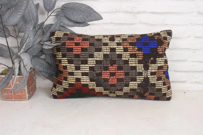 12x20 Inch Southwestern Embroidered Pillow, Handmade Decorative Pillow - 1