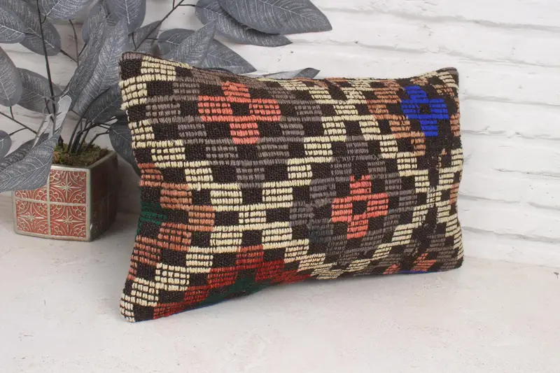 12x20 Inch Southwestern Embroidered Pillow, Handmade Decorative Pillow - 3