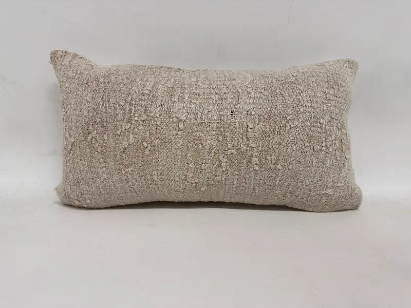 Home Decor Pillow, Pillow Sham, Kilim Pillow, Comfy Throw Pillow, 12x24 Beige Cushion, Vintage Pillow, Ethnical Kilim Rug Pillow - 1