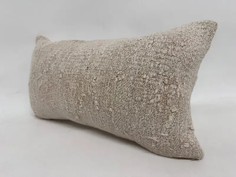 Home Decor Pillow, Pillow Sham, Kilim Pillow, Comfy Throw Pillow, 12x24 Beige Cushion, Vintage Pillow, Ethnical Kilim Rug Pillow - 3