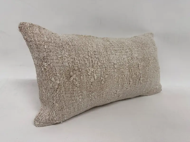 Home Decor Pillow, Pillow Sham, Kilim Pillow, Comfy Throw Pillow, 12x24 Beige Cushion, Vintage Pillow, Ethnical Kilim Rug Pillow - 4