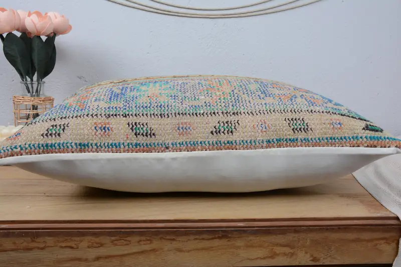 Pillow for Sofa, Turkish Pillow, 16x24 Blue Cushion Case, Interior Designer Pillow, Accent Pillow, Southwestern Cushion Cover, Pillow Case - 5